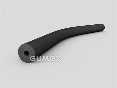 Gumový profil kruhový, priemer 6mm, dutinka 4mm, 70°ShA, EPDM, -40°C/+100°C, čierny